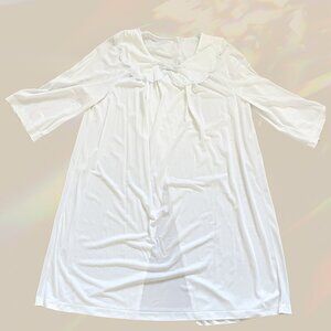 Retro White Wide Collar Smock-Style Getting Ready Dress
